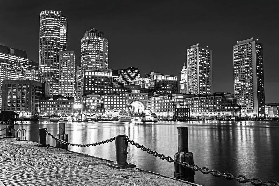 boston-waterfront-boston-skyline-boston-ma-harbor-towers-black-and-white-toby-mcguire